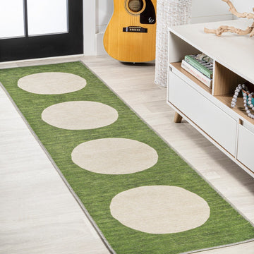 Cirkel Minimalist Geometric Dot Machine-washable Area Rug